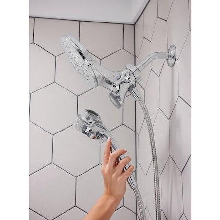 Moen Engage 6-Spray 1.75 GPM Combo Handheld & Rainshower Shower Head with Magnetix Chrome 26010