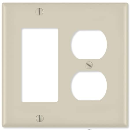 Ezgeneration LV80455x-LV80455T Combination Wallplate, 1 Decora and 1 Duplex Receptacle, Light Almond EZ2416267
