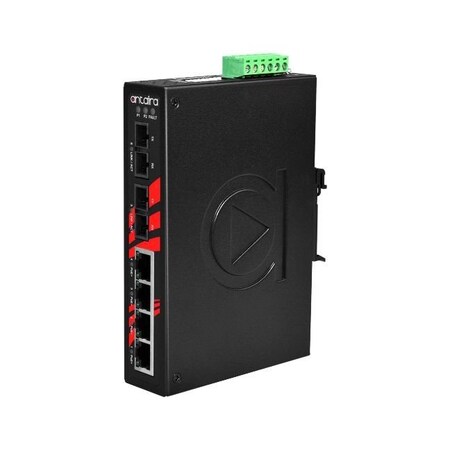 Antaira 6-Port Industrial PoE+ Unmanaged Ethernet Switch, w/4*10/100Tx (30W/Port), 2* LNP-0602-M-T