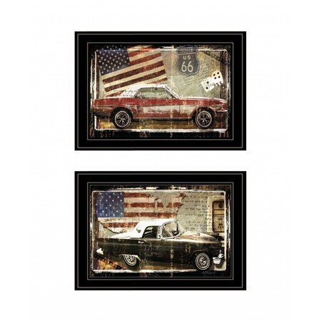 Set Of Two Vintage Classics 1 Black Framed Print Wall Art, 2PK