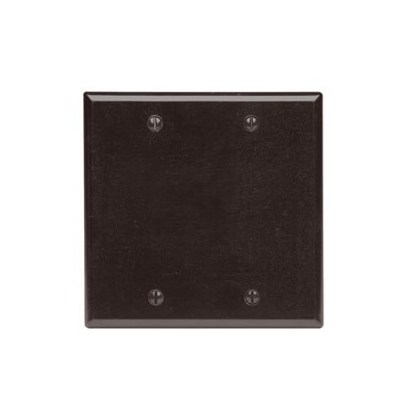 Leviton Blank Wallplate, Standard Size, Gang 2, Brown 85025