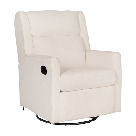 Flash Furniture Cash Swivel Glider Rocker Manual Recliner Chair, 270 Degree Swivel, USB/USB-C Charging Ports CY-RAC-536U-OFWBC-GG