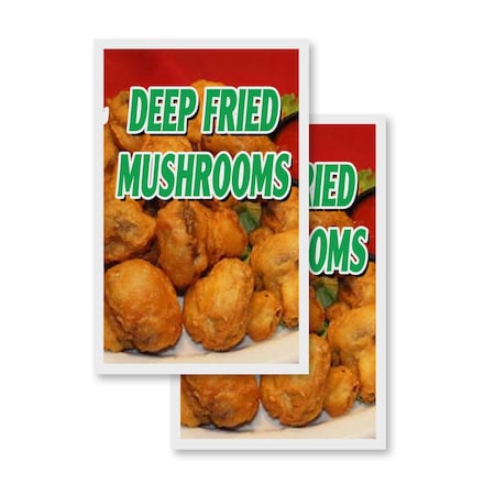 Signmission Deep Fried Mushrooms, Vinyl Decals Only 24 Inch x 36 Inch, Vinyl Decal, 2PK DSB-2436-2PACK-Deep Fried Mushrooms
