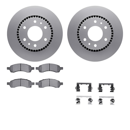 Dynamic Friction Co DFC GEOSPEC Coated Rotors with 5000 Brake Pads - Ceramic and Hardware 4512-48131