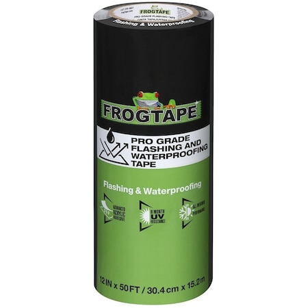 Frogtape Flashing Tape, 50 ft L, 12 in W, Black, Acrylic Adhesive 105727