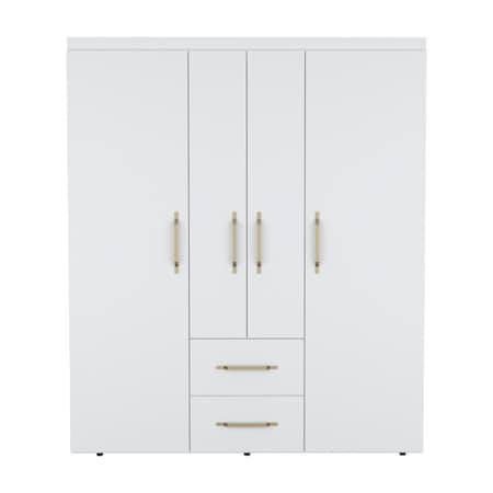 Homeroots 59" White Two Drawer Combo Dresser 546423