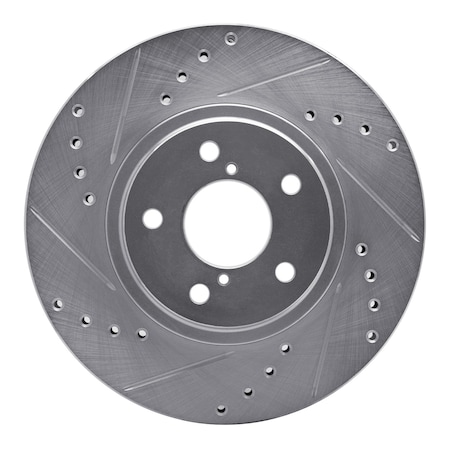 Dynamic Friction Co DFC Brake Rotor - Drilled and Slotted - Silver 631-13009L