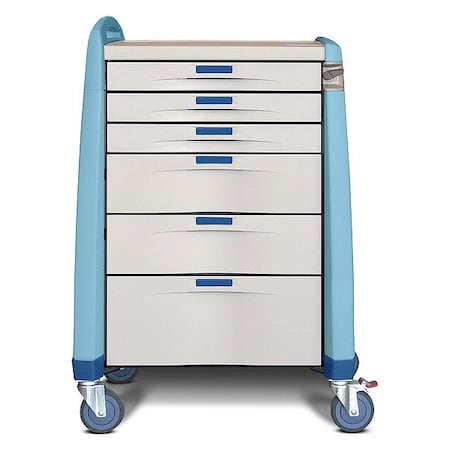 Capsa Healthcare Anesthesia Cart, 250 lb, Polymer, Assembled AM-AN-STD-ELOK-B
