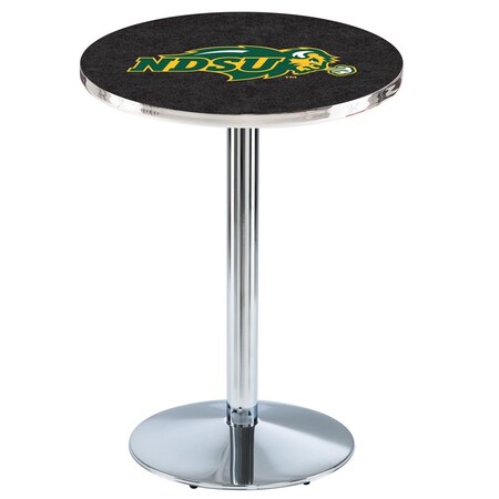 Holland Bar Stool Co 36" Chrome North Dakota State Pub Table, 36" dia. Top L214C3636NDakSt-B