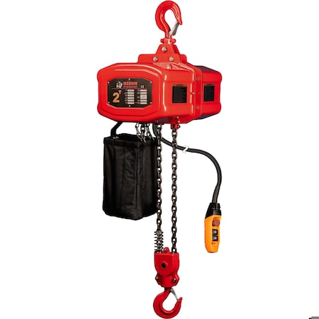 Bison Lifting Equipment 2 Ton Single Phase Electric Chain Hoist, 20 ft, 115/230v HH-B020