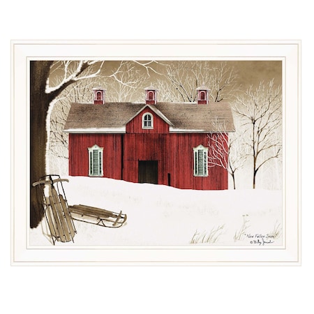 Homeroots New Fallen Snow 3 White Framed Print Wall Art 404401
