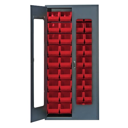 Quantum Storage Systems BEIGE SPECIALTY CABINET W/36 RED BINS QSC-BG-C240RD