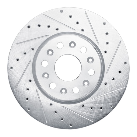 Dynamic Friction Co DFC Brake Rotor - Drilled and Slotted - Silver 631-48090R
