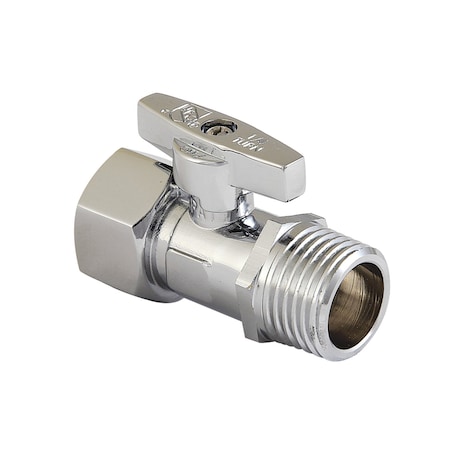 Kingston Brass 1/2" FIP x 1/2" MIP Quarter-Turn Quarter-Turn Straight Shut-Off Valve, Polished Chrome KB400V1