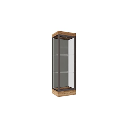 Ghent 76''H x 24''W x 20''D Edge Display Case 6'' Base w/ Slate Back & Dark Bronze Frame 91LFSL-BZ-PUO