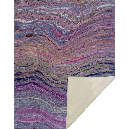 Homeroots 50" X 70" Lavender Blue And Ivory Abstract Microfiber Plush Throw Blanket 712304