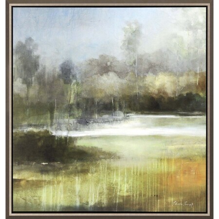Homeroots A Quiet Place Canvas Silver Floater Frame Print Wall Art 416805