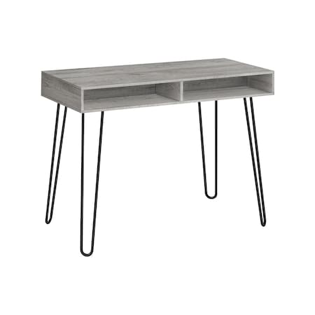 Homeroots 40" Gray and Black Wood and Metal Hairpin Computer Desk 489979