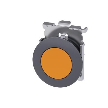 Siemens Pushbutton, 30 mm, round, metal, matte, amber, front ring for flush 3SU1060-0JB00-0AA0
