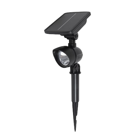 Boston Harbor Solar Spotlight, LiIon Battery, 18650 Battery, 7Lamp, Plastic Fixture, Black 26079