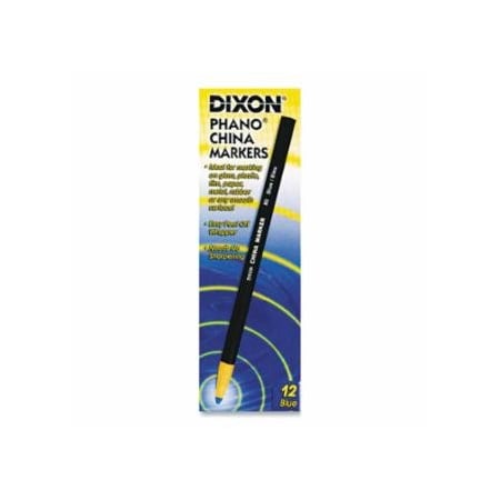 Dixon Ticonderoga Phano China Marker, 7 in L, Blue, 12PK 464-00080