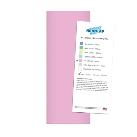 Nanolap PSA Lapping Film, 1 Pc 3 Micron (8,000 Grit), 4-0.25 in x 11 in Microfinishing Fine Sanding Paper 61552N