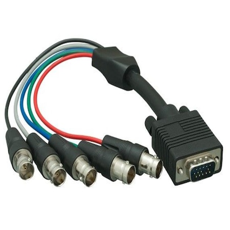 Sanoxy 1ft VGA HD15 Male to 5-BNC RGBHV Female Monitor Cable, Black SNX-CBL-LDR-MO106-1201