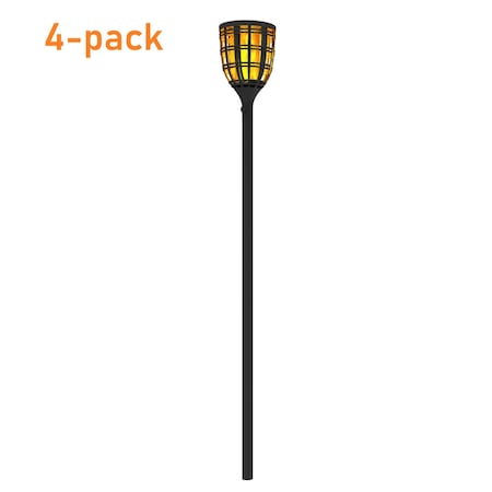 Techko Solar Tiki Torches with Multiple Lighting Modes , 4PK SHL-901-2 (4-pack)