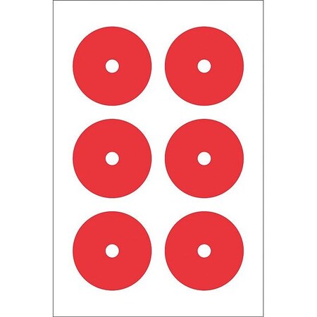 Accuform Gauge Marking Labels, 3" dia., Red, PK6 GML104RD