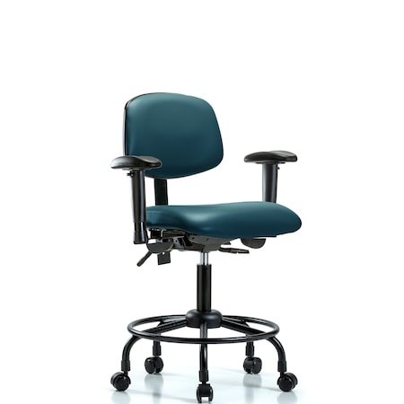 Blue Ridge Ergonomics Vinyl Chair, Vinyl, Adjustable Arms BR-VDHCH-RT-T1-A1-RC-8801