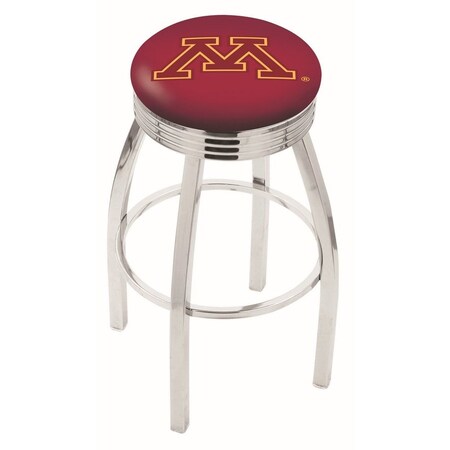 Holland Bar Stool Co 30" Chrome Minnesota Swivel Bar Stool, Accent Ring L8C3C30MinnUn