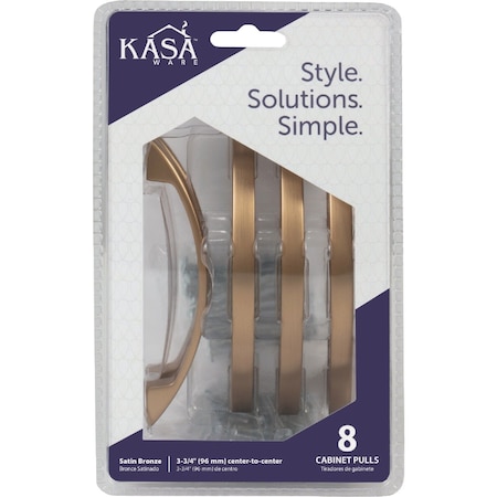 Hardware Resources KasaWare 4-7/8'' Overall Length Satin Bronze Contemporary Pull, 8PK K83796SBZ-8