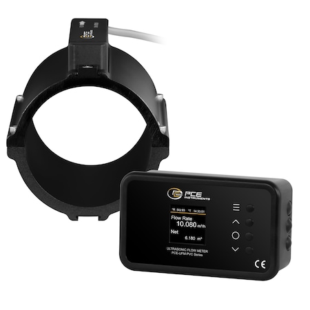 Pce Instruments Clamp-on ultrasonic flow meter, 0.03-5 m/s for DN80 pipes with Ethernet/PoE PCE-UFM 80PVC