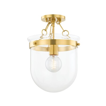 Mitzi Ariel Okin X Dunbar 1 Light Semi Flush 18 In. Aged Brass H763601-AGB