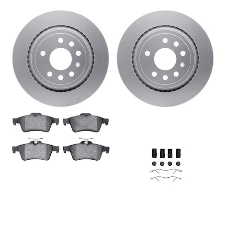 Dynamic Friction Co DFC GEOSPEC Coated Rotors with 5000 Brake Pads - Ceramic and Hardware 4512-65043