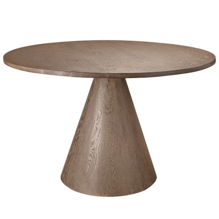Homeroots 48" Natural Solid Wood Pedestal Base Round Top Dining Table 659075