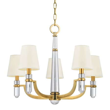 Hudson Valley Lighting Dayton 5 Light Chandelier 25 In. Aged Brass 985-AGB-WS