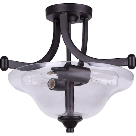 Home Impressions 15'' Oil Rubbed Bronze Semi-Flush Mount Ceiling Light Fixture ISF587A02ORB-C