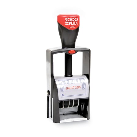 Cosco 2000Plus Self-Inking Heavy-Duty Line Dater, 1.25 x 1.83, Red/Blue 032880