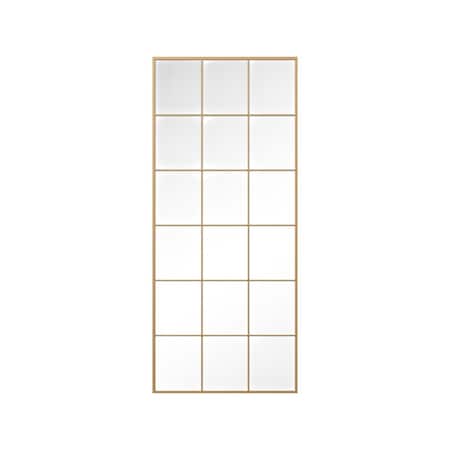 Homeroots 69" Gold Iron Windowpane Framed Full Length Mirror 691643