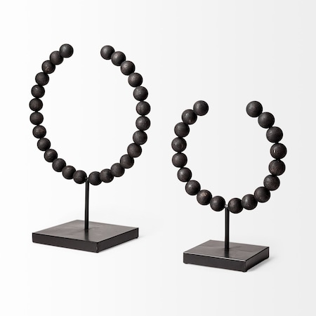 Homeroots Black Beaded Sculpture 392496