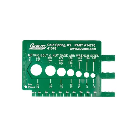 Auveco Metric Bolt And Nut Gage 14770