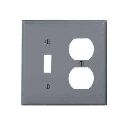 Leviton Combination Wallplate, Standard Size, Gang 2, Gray 80705-GY