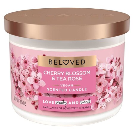 Love Beauty & Planet Beloved Cherry Blossom & Tea Rose 2 Wick Candle, 11.5 Ounce, 6PK 69607837
