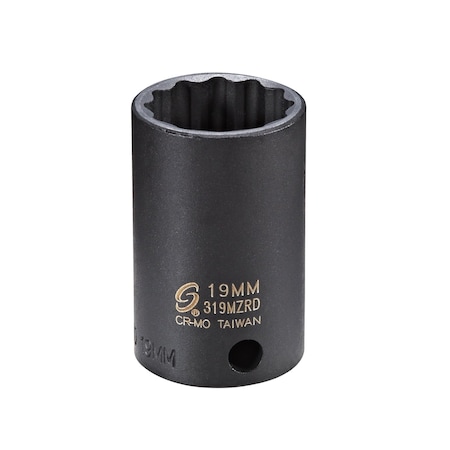 Sunex 3/8 in Drive 19Mm 12Pt Semi-Deep Impact Socket 319MZRD