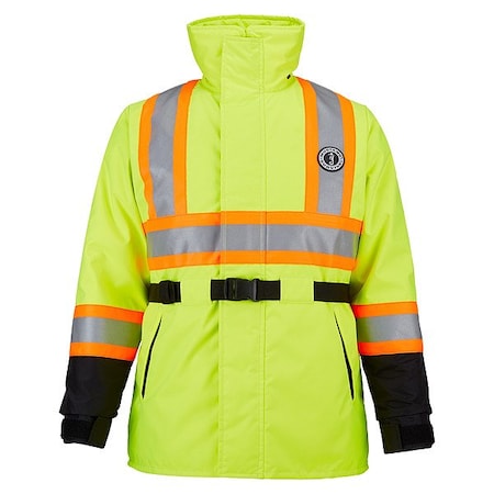 Mustang Survival Flotation Coat, OverHip, Flrscnt Yel/Gn, 3X MC-1506 -T3 -3XL