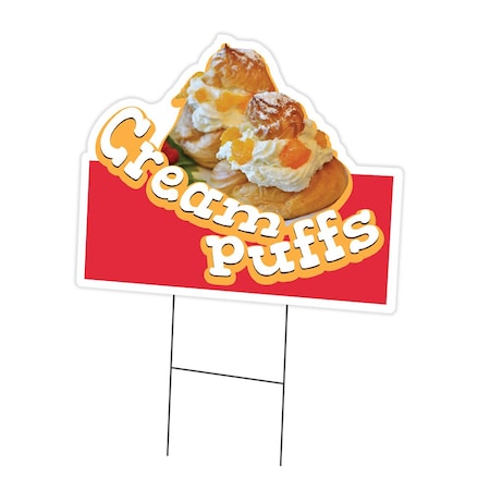 Signmission Cream Puffs Die Cut Yard Sign & Stake outdoor plastic coroplast window, C-DC-1216-Cream Puffs19 C-DC-1216-Cream Puffs19