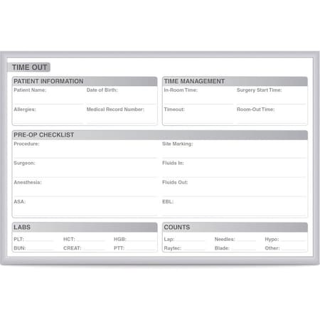 Ghent Ghent Time Out Graphic Whiteboard - Dry Erase Surface - 18" x 24" - Silver Frame GRPM212T-18