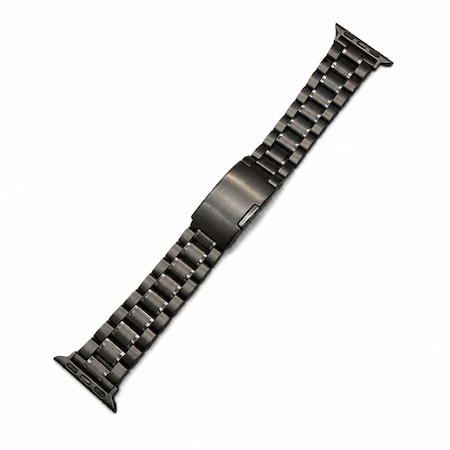 Elegani Stainless Steel Replacement Band with Clasp Compatible with Apple Watch 49mm, Black B5LS-BLK-49mm
