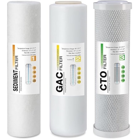 Ispring Standard RO Systems 6-Month Prefilter Replacement Supply Filter Cartridge Pack Set, 3 Filters w/ Se F3US